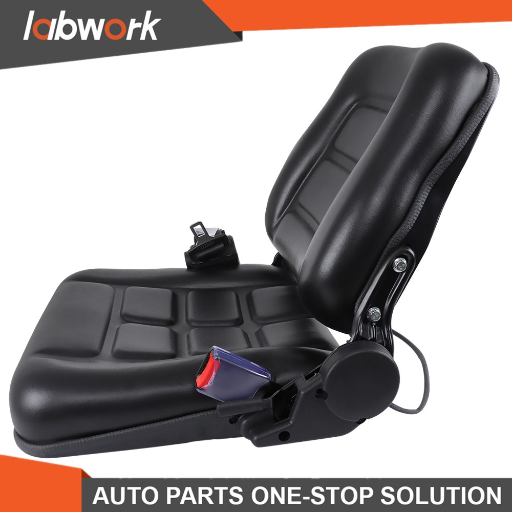 Labwork Universal Adjustable Forklift Tractor Seat Suspension Seat w/Safety Belt