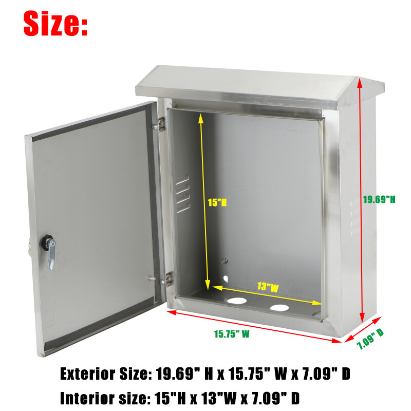 Stainless Steel Electrical Enclosure Waterproof Wall Mount Junction Box Outdoor