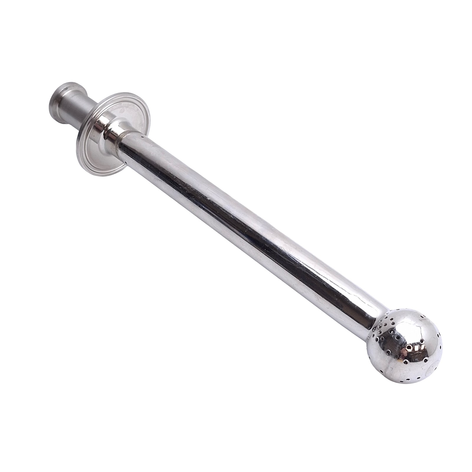 ISS Sanitary Supply Tube With Spray Ball, 1/2in Tri-Clamp 8.12in Internal Length