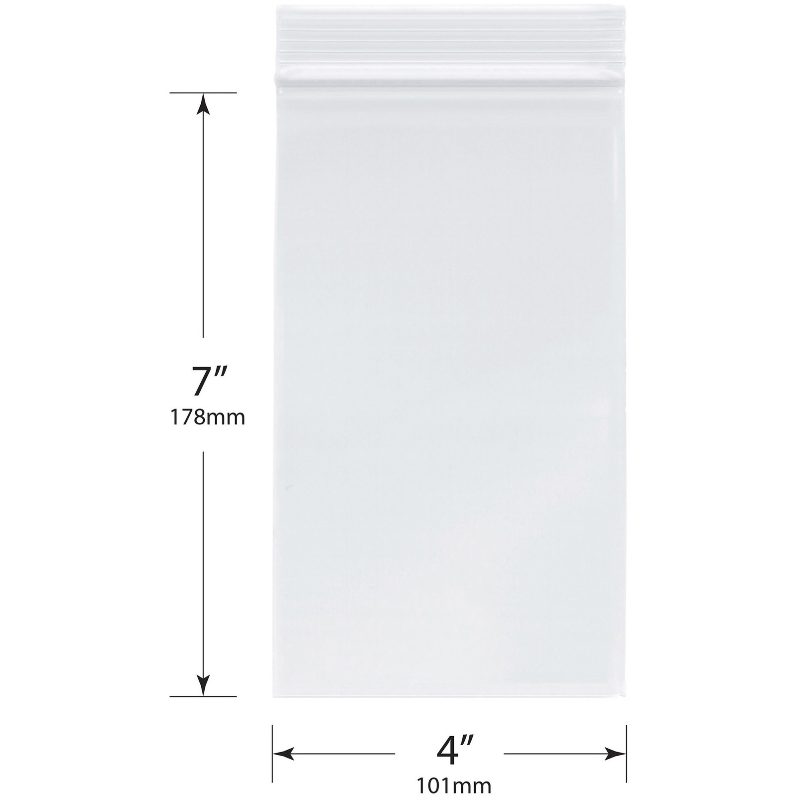 Plymor 4″ x 7″, 2 Mil Zipper Reclosable Plastic Bags