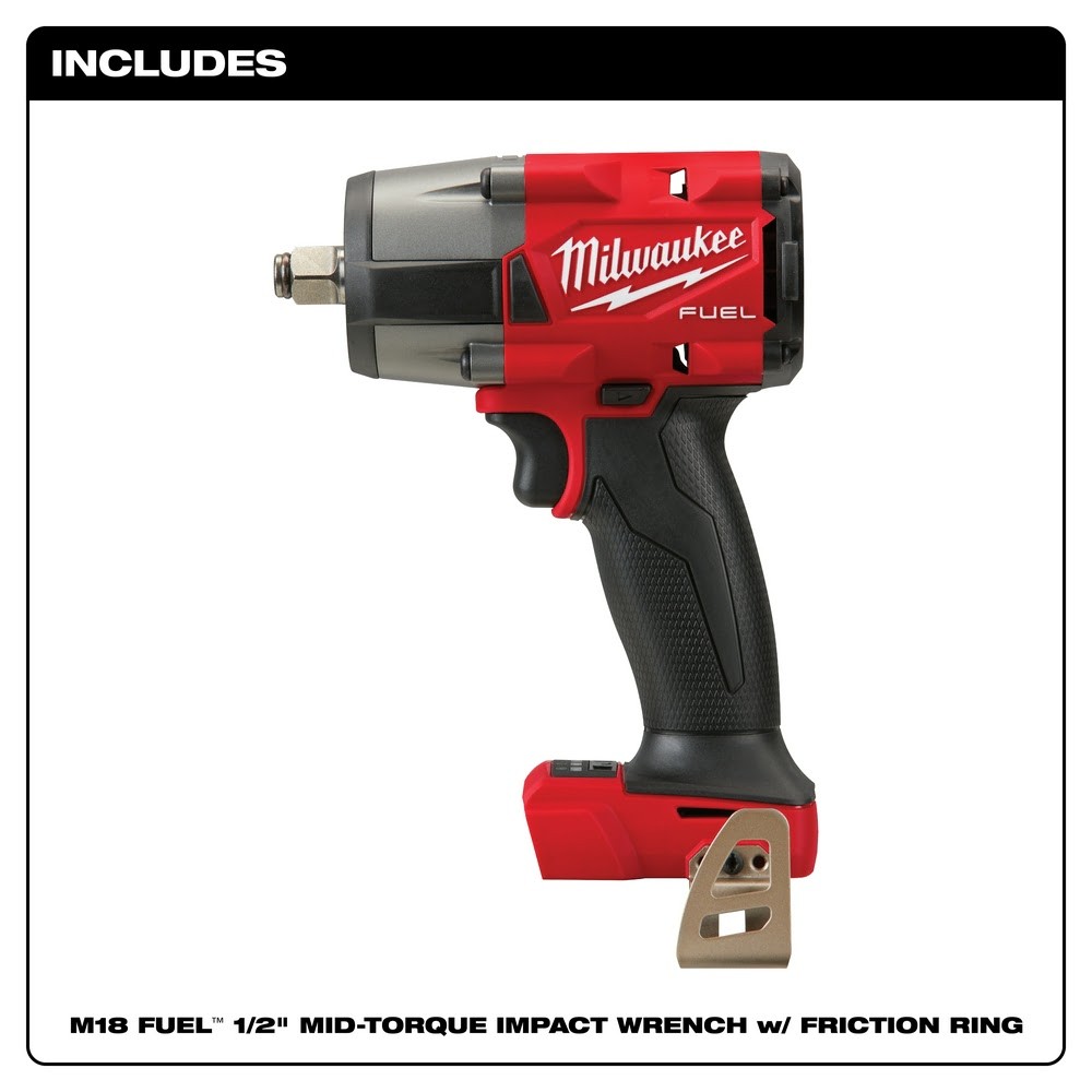 Milwaukee 2962-20 M18 1/2″ Mid-Torque Impact Wrench w/ Friction Ring Bare Tool