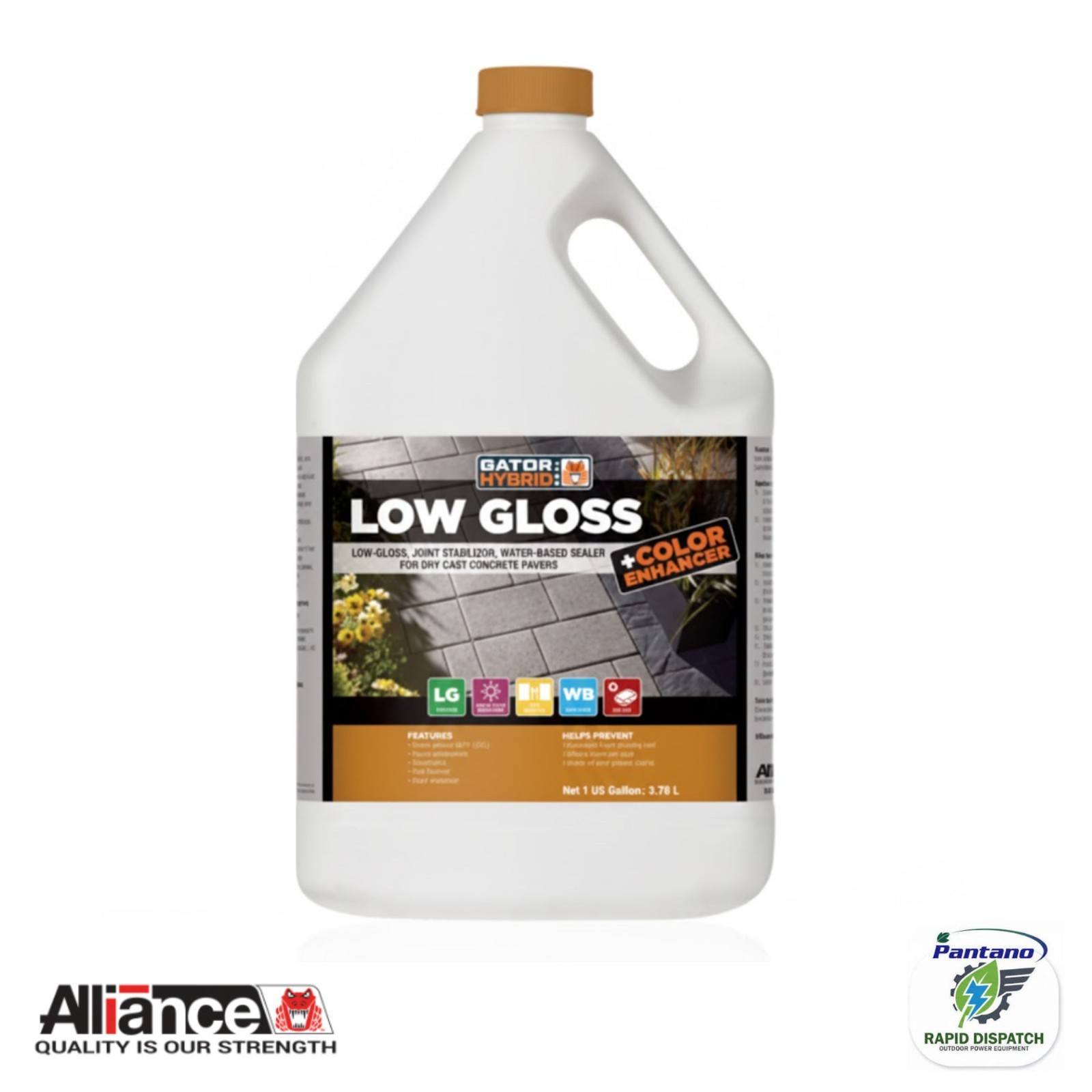 Gator Hybrid Seal Low Gloss Color Enhancer 1 Gal | Water Based Paver Sealer