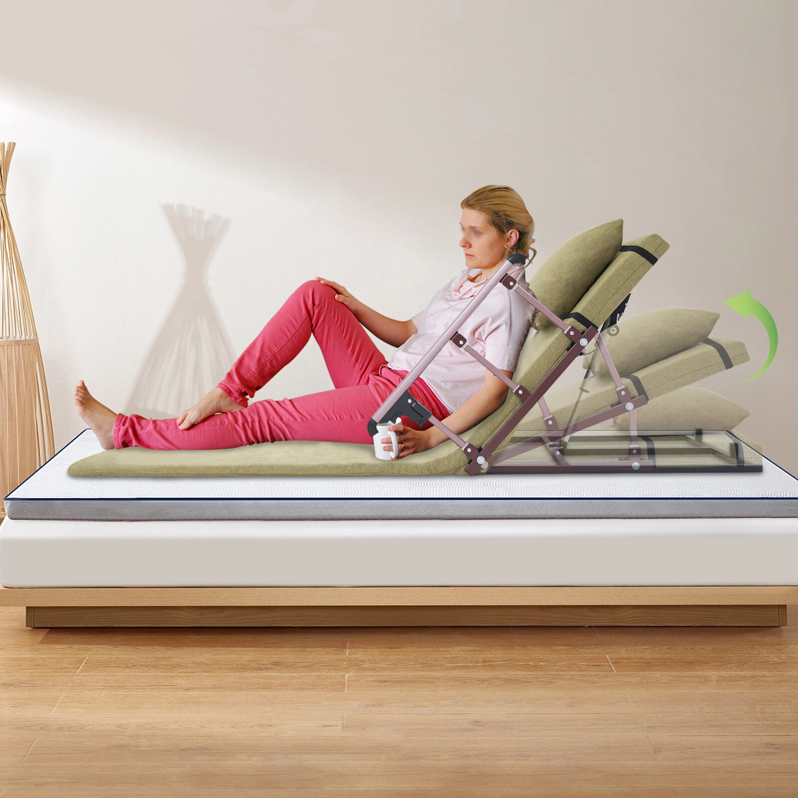 300kg/661.39lbs Electric Lift Bed Backrest Elderly Adjustable Back Rest Backrest