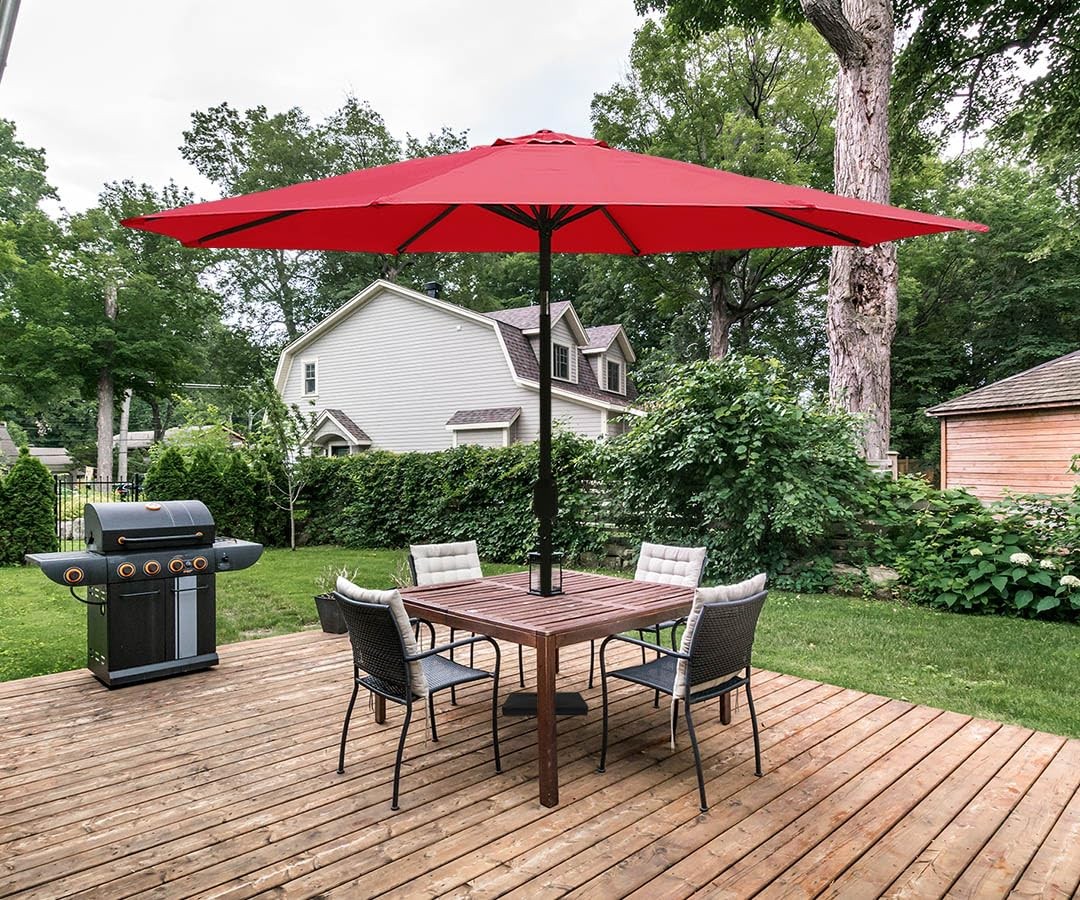 Ontheway 11Ft Patio Umbrella Enhanced Replacement Canopy Market Table 8 Ribs