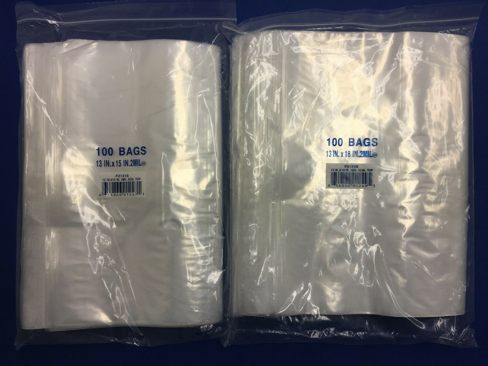 Clear 2MIL Zipper Zip-Lock Seal Top Reclosable Resealable Poly Bags 2 Mil 2-MIL