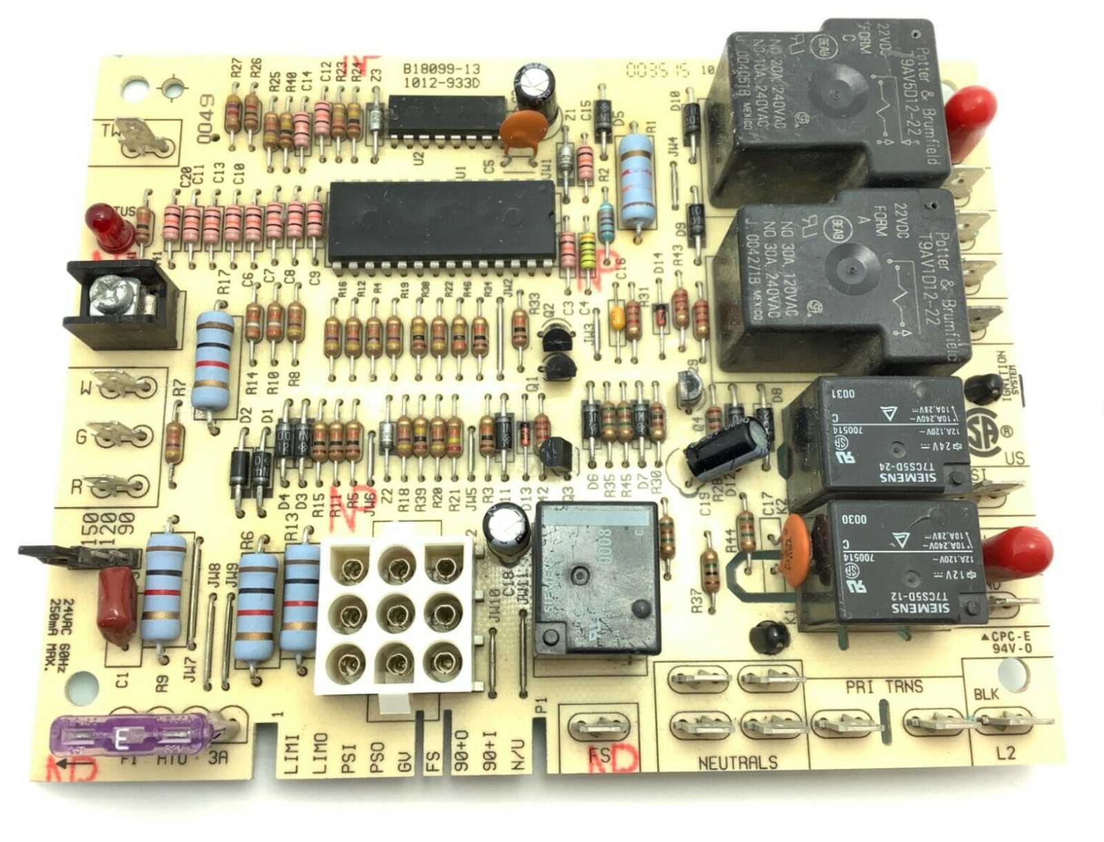 B18099-13 Furnace control board for Goodman, Amana, etc 1012-933d – ICM280