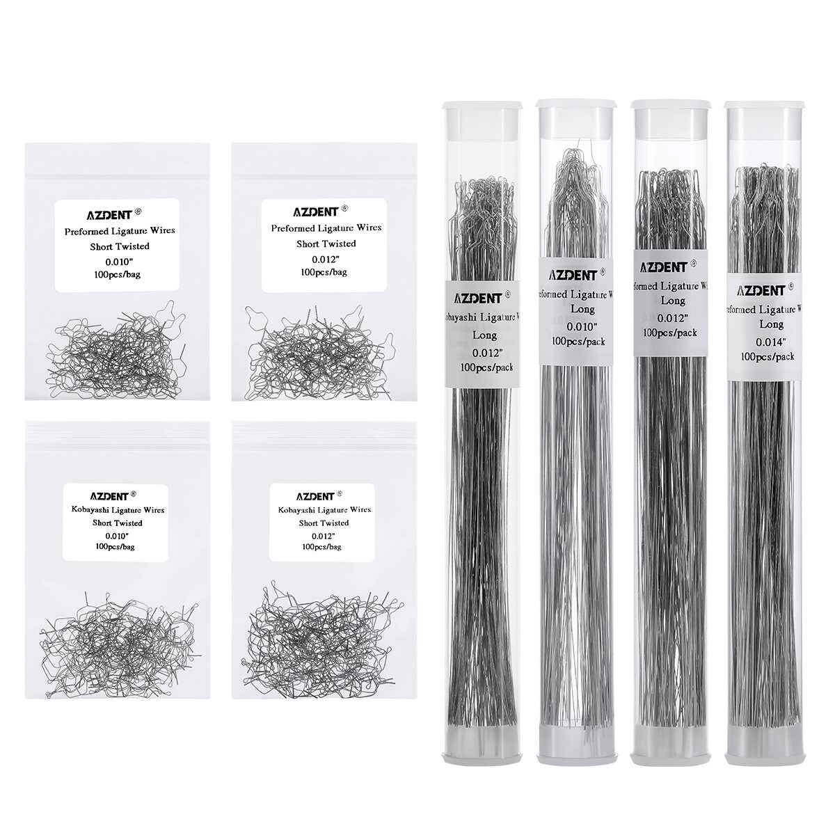 Dental Orthodontic Wire Preformed Kobayashi Ligature Wires Ties Long Short Twist