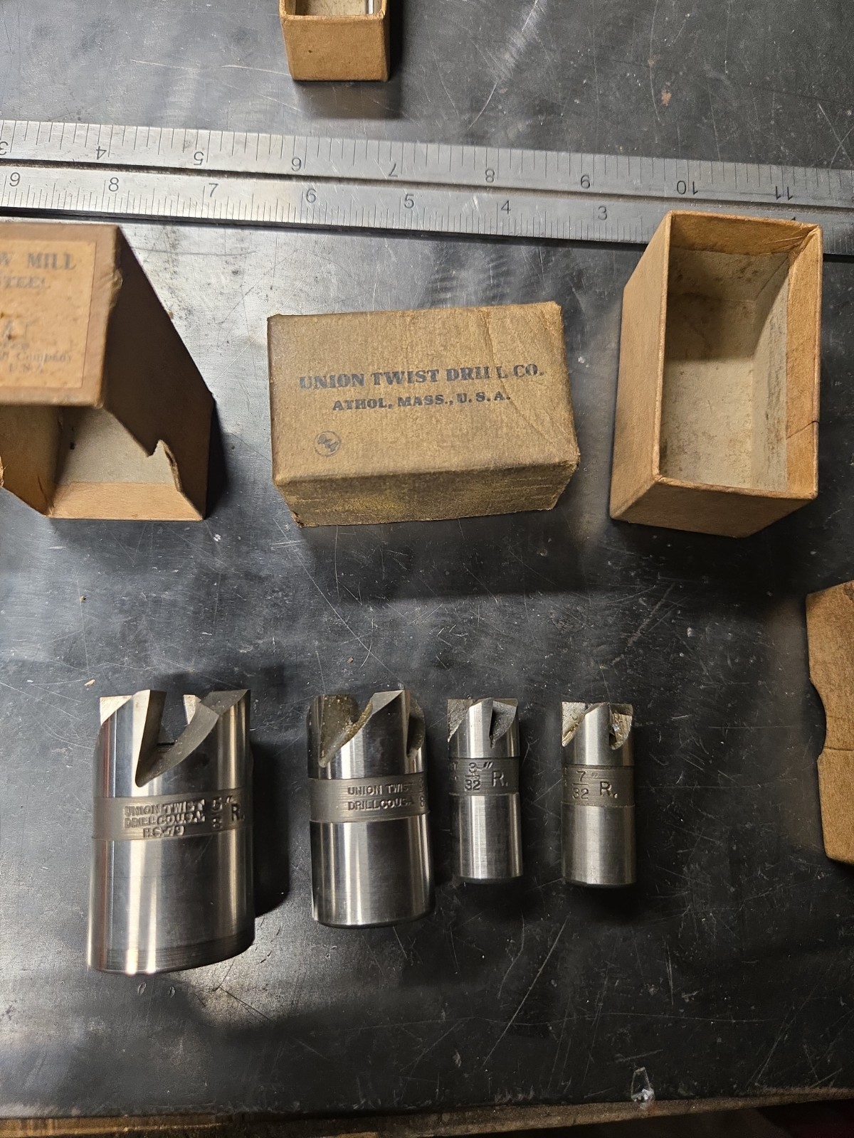 Vintage Union Twist Drill HSS Hollow Mill Cutter Lot USA Machinist Tooling