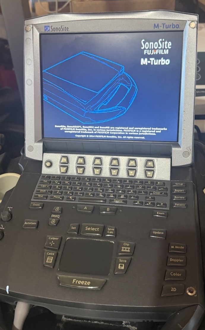 SonoSite M-Turbo Ultrasound System (2014) With 2 Transducer Probe & Rolling Car