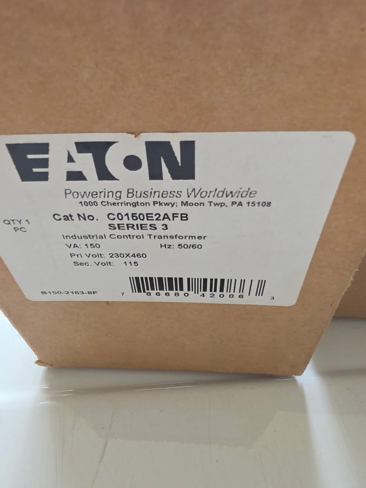 Eaton C0150E2AFB Industrial Control Transformer – Black