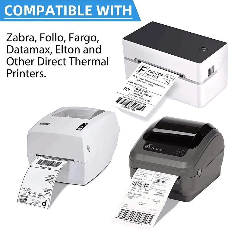 10 Rolls 4×6 Direct Thermal Shipping Labels – 250 per roll – 2500 labels