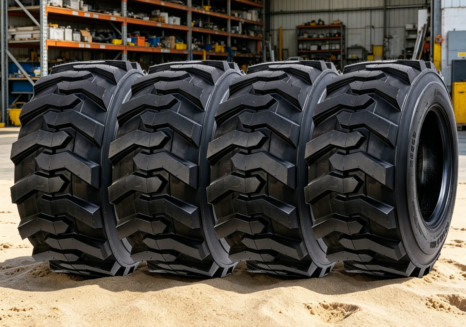 4X 12-16.5 Skid Steer Tires 12X16.5 SKS Tires 12 16.5 Heavy Duty 12PR Industrial