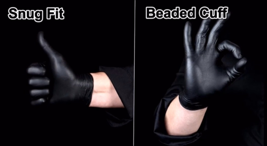 First Glove Black Nitrile Light Industrial Disposable Gloves 3 Mil, Latex Free
