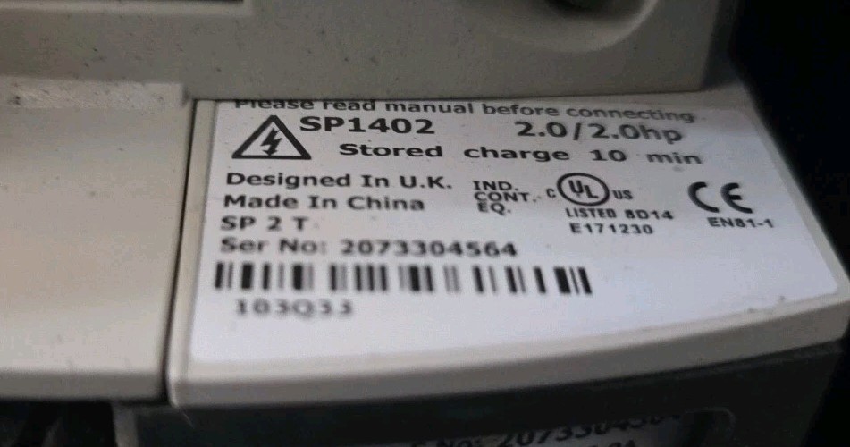SP1402 Control Techniques 2HP AC Drive Inverter VFD Emerson Nidec