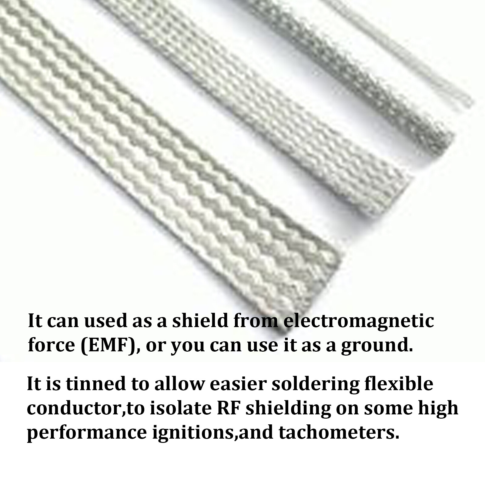 EMI RFI ESD Shielding Wire Sheathing Cable Sleeve Metal Mesh 12’&30′ Length Lot