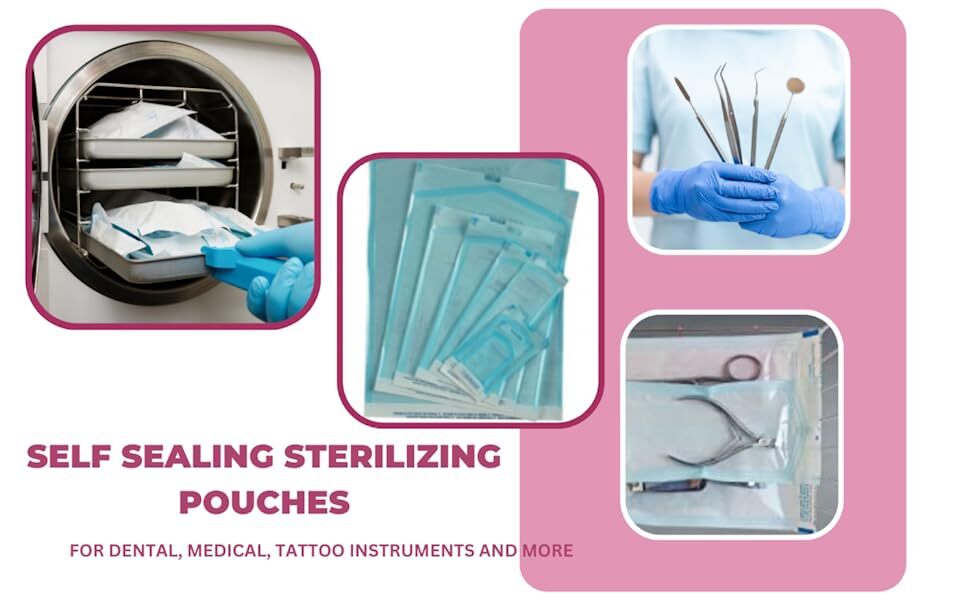 Self Seal Sterilization Pouches – Autoclave Sterilizer Bags 12 x 19 Tattoo