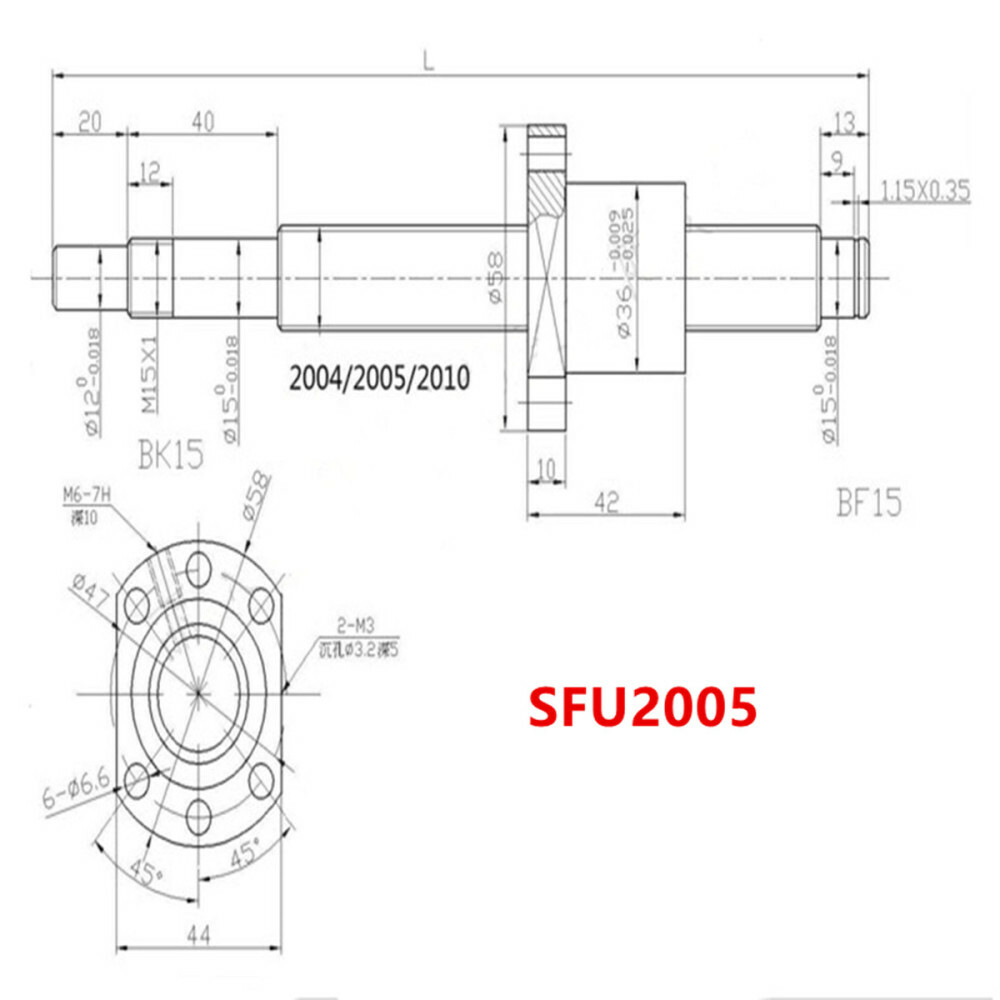 BallScrew SFU1605/SFU1204/SFU2005/2505/1610/1604 End Machine&Housing&Support kit