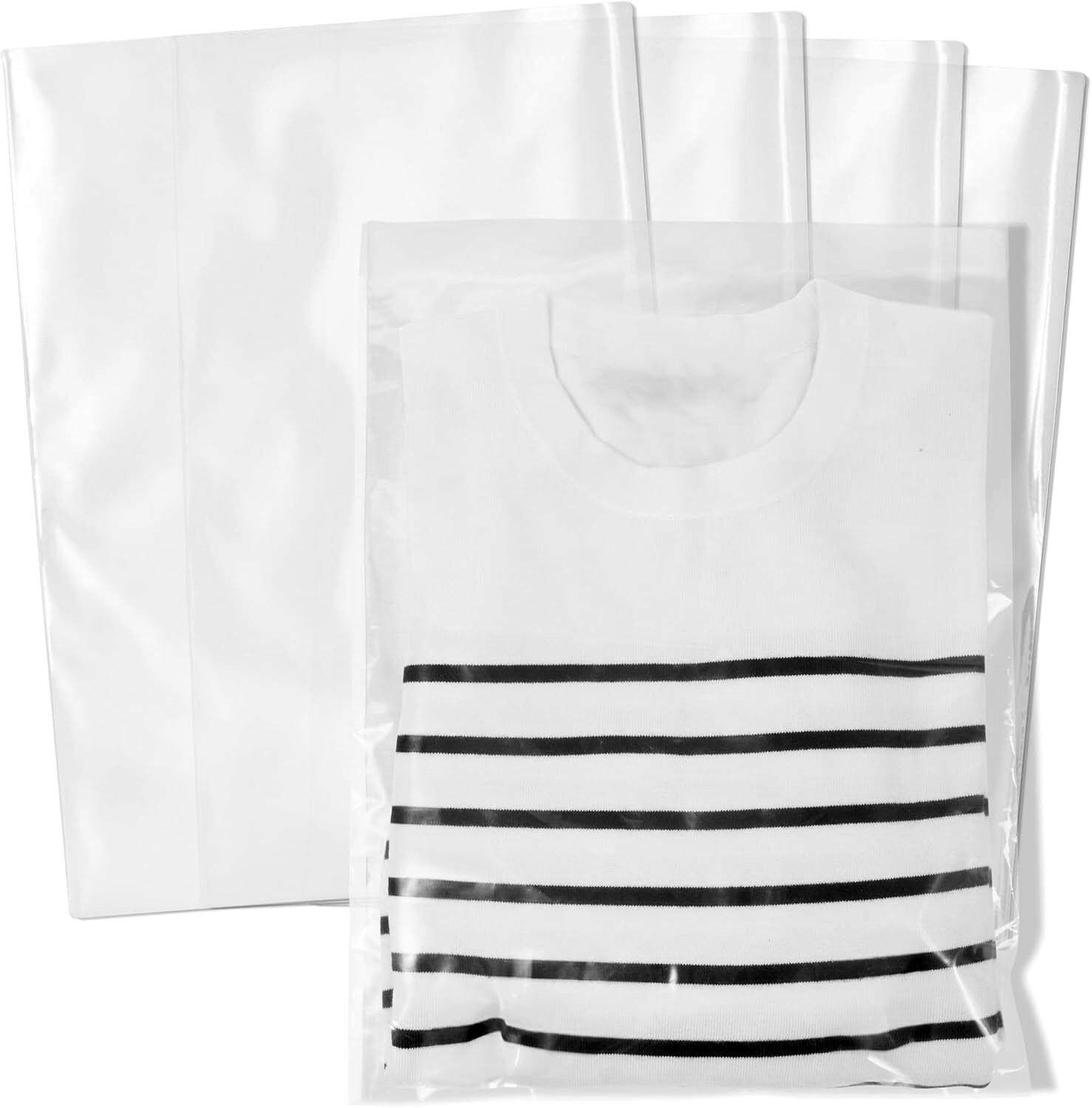 Poly Bags Flat Clear 1 Mil Open Top Plastic Transparent Bag High Clarity Layflat