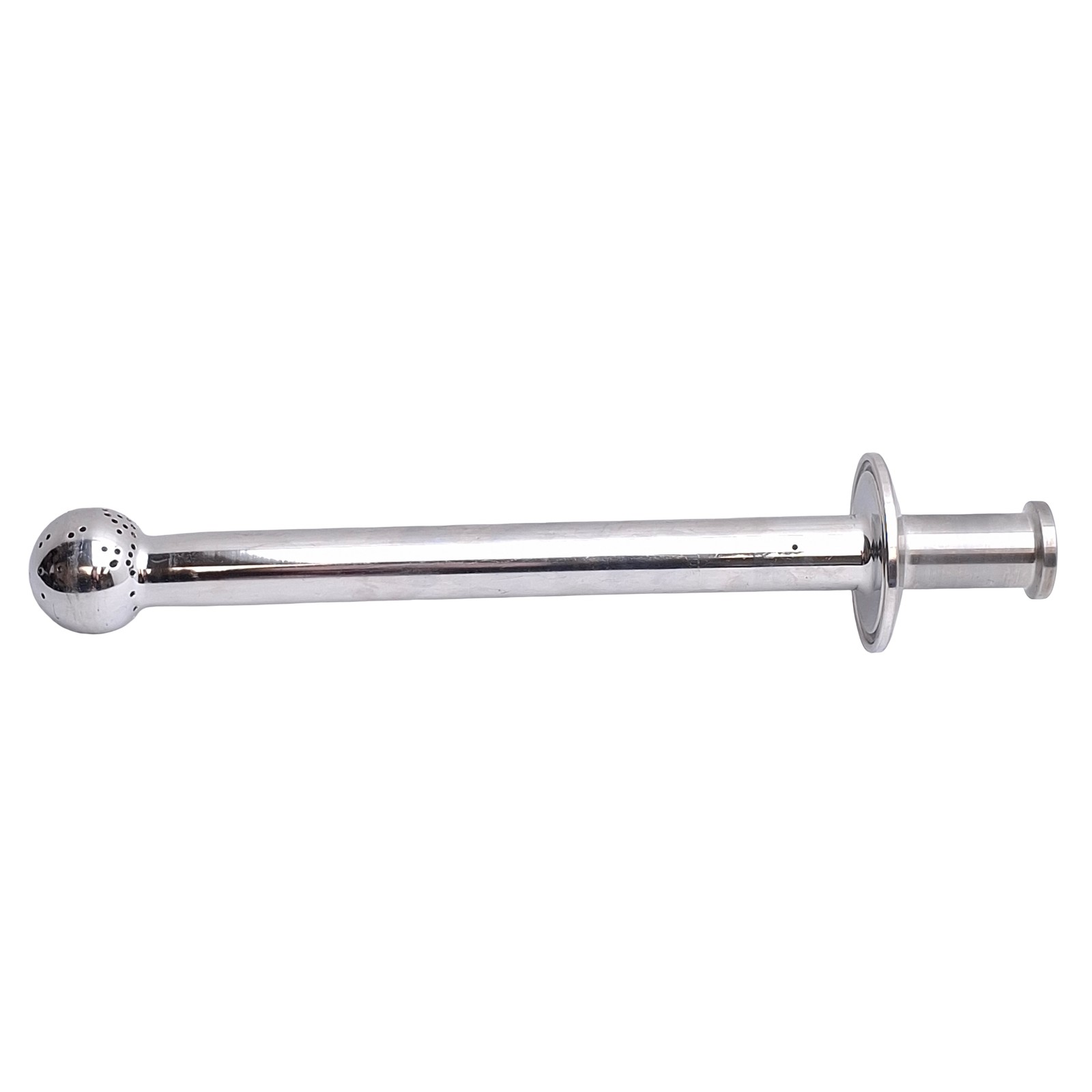 ISS Sanitary Supply Tube With Spray Ball 1/2in Tri-Clamp, 8.12in Internal Length