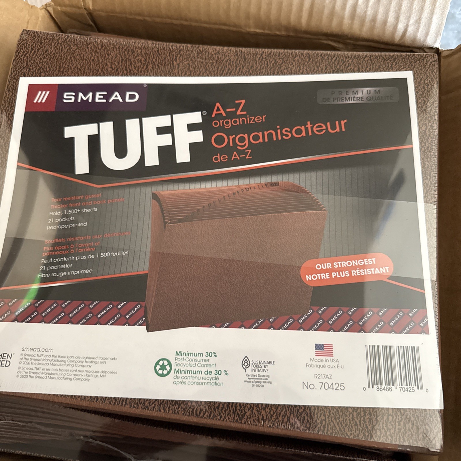 Smead 70425 Leather-like Tuff Expanding Files – Letter – 8.50″ X 11″ – 0.87″