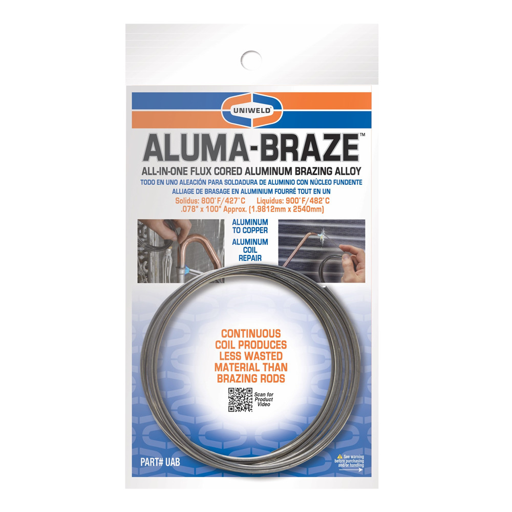 Uniweld UAB Aluma-Braze Flux-Cored Aluminum Brazing Alloy Rod HVAC Repair