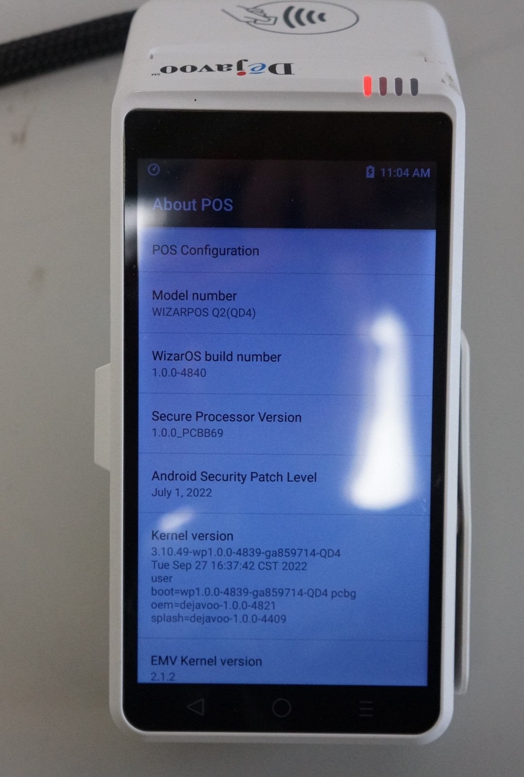 Dejavoo QD4 Android POS Payment Terminal White Parts/Repair