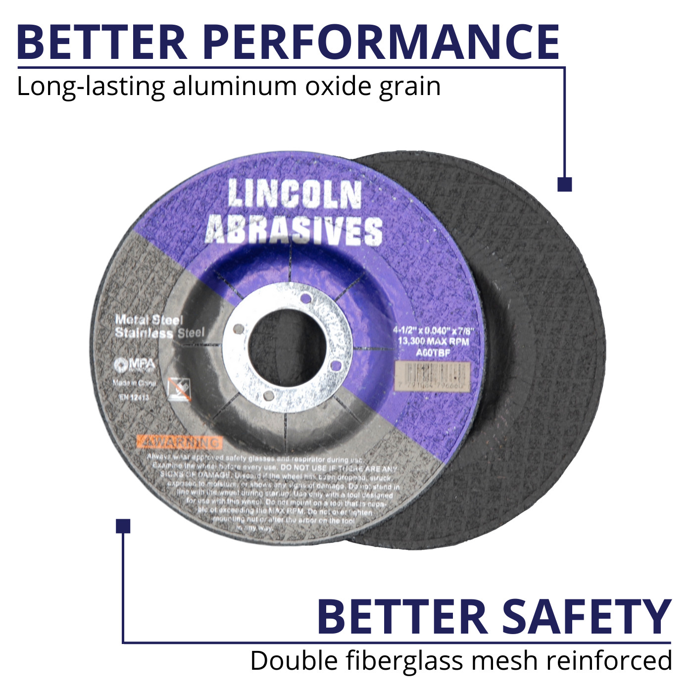 500PK Depressed Center 4-1/2″ x .040″ x 7/8″ Cut-Off-Wheels, Metal Cutting Discs