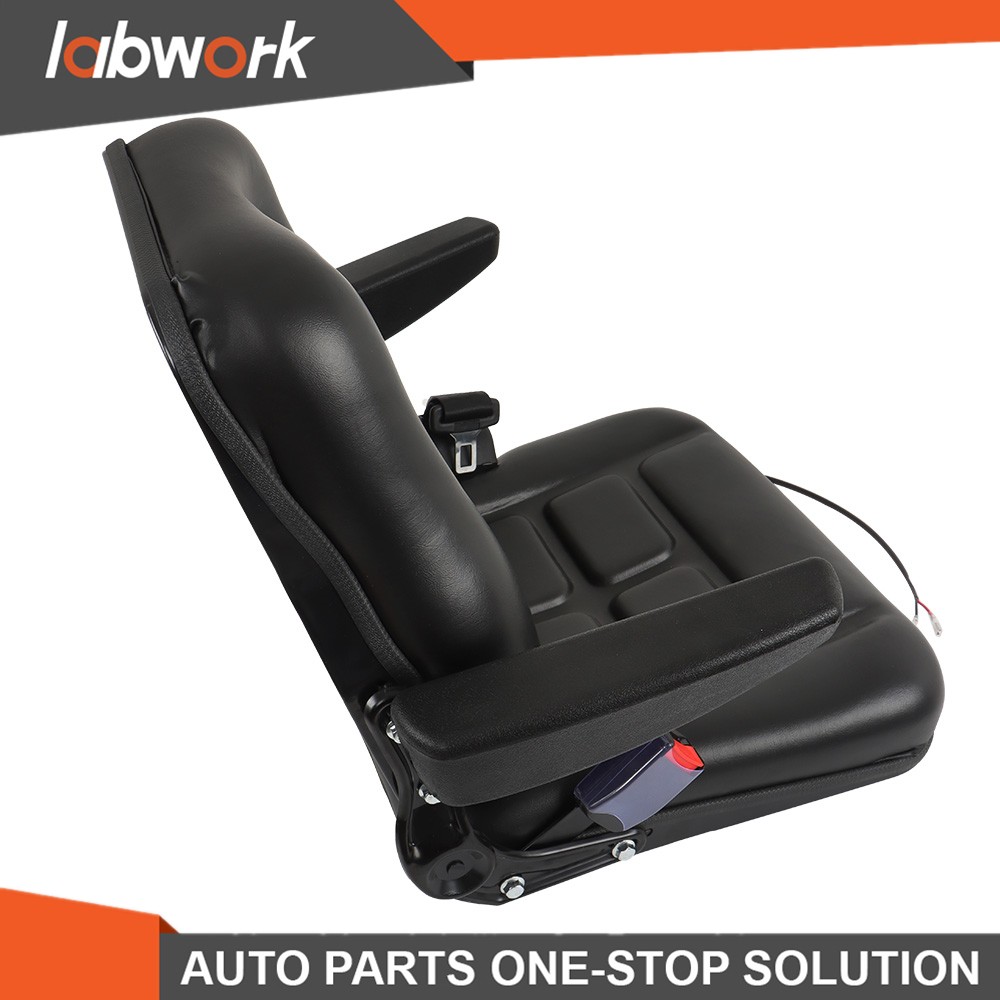 Labwork Universal Adjustable Forklift Tractor Seat Suspension Seat w/Safety Belt