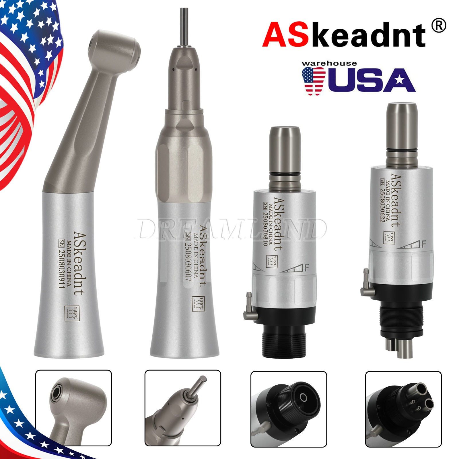 ASKEADNT Dental E-generator LED High Speed/Low Speed Handpiece Kit 2Hole/4Holes