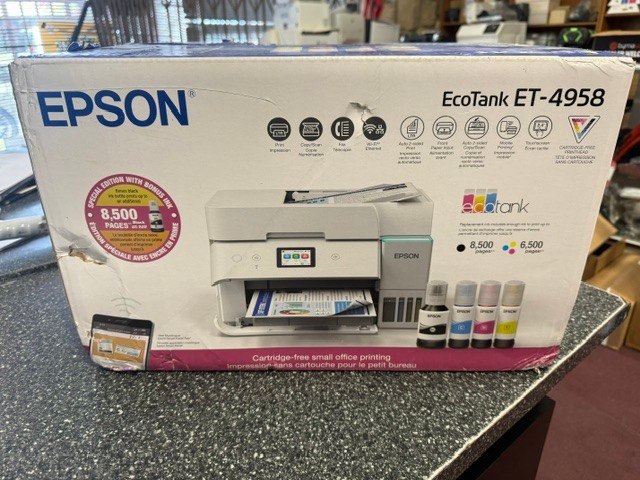 Epson ET-4958 EcoTank Wireless All-in-One Color Supertank Printer, C11CL40203