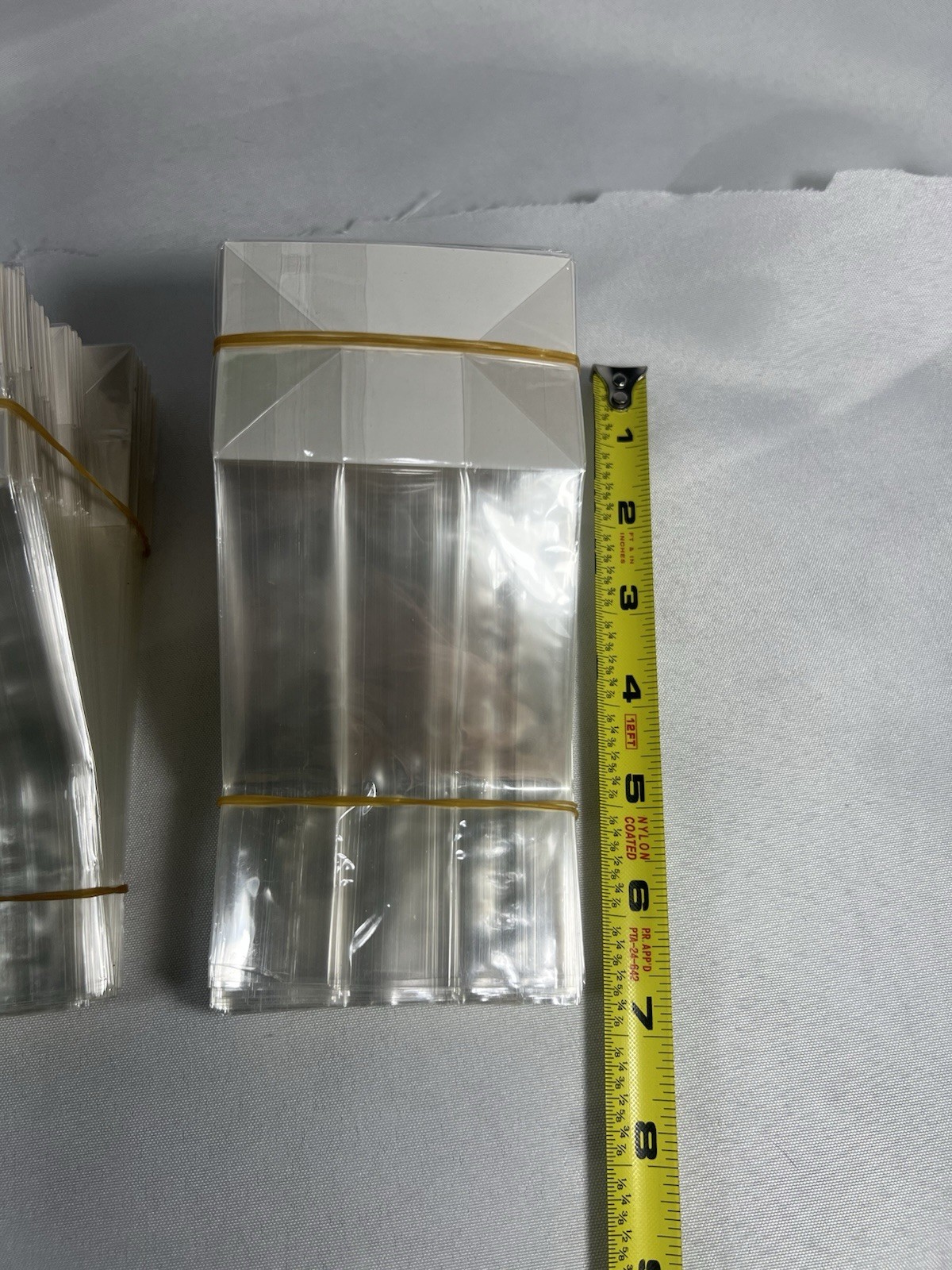 High Clarity Flat Bottom Gusset Bags w/Paper Insert 3″ x 2″ x 8” Set Of 100
