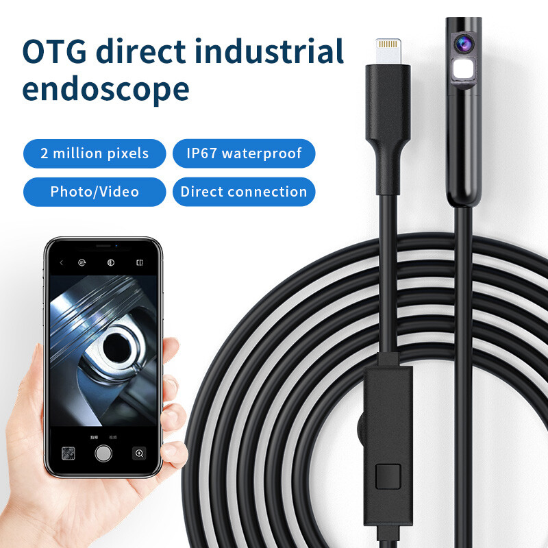 1920P HD Endoscope Borescope 8mm Inspection Snake Camera for iPhone Android iOS