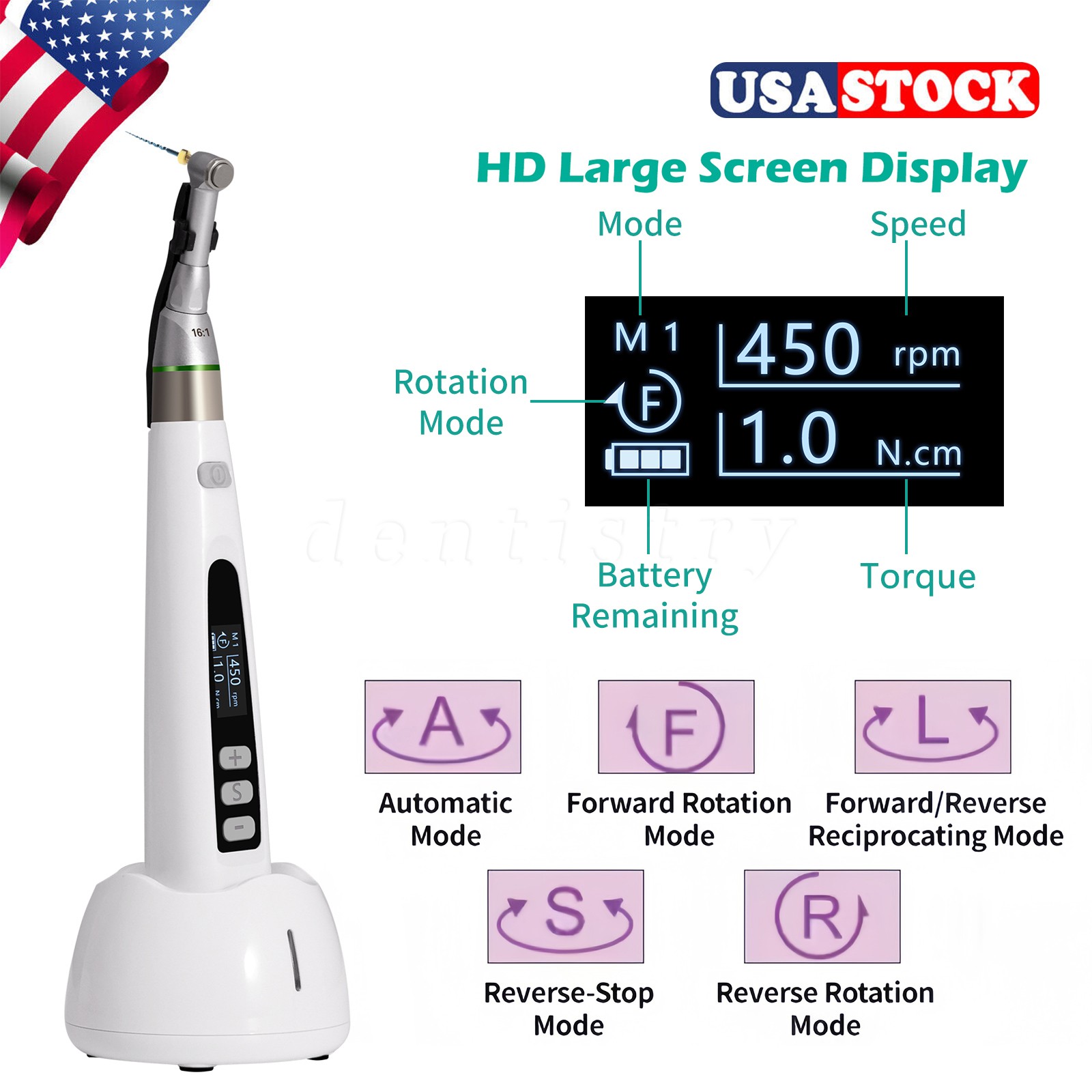 Dental Lab MARATHON Electric Micromotor Polisher+Contra Angle Straight Handpiece