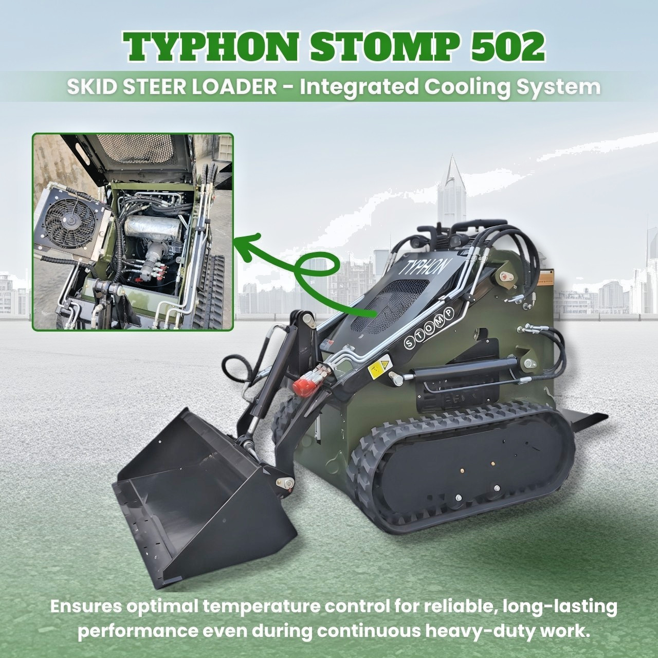 FreeShip TYPHON STOMP 502 1958lbs Mini Skid Steer Loader 22.1HP Honda Gas Engine
