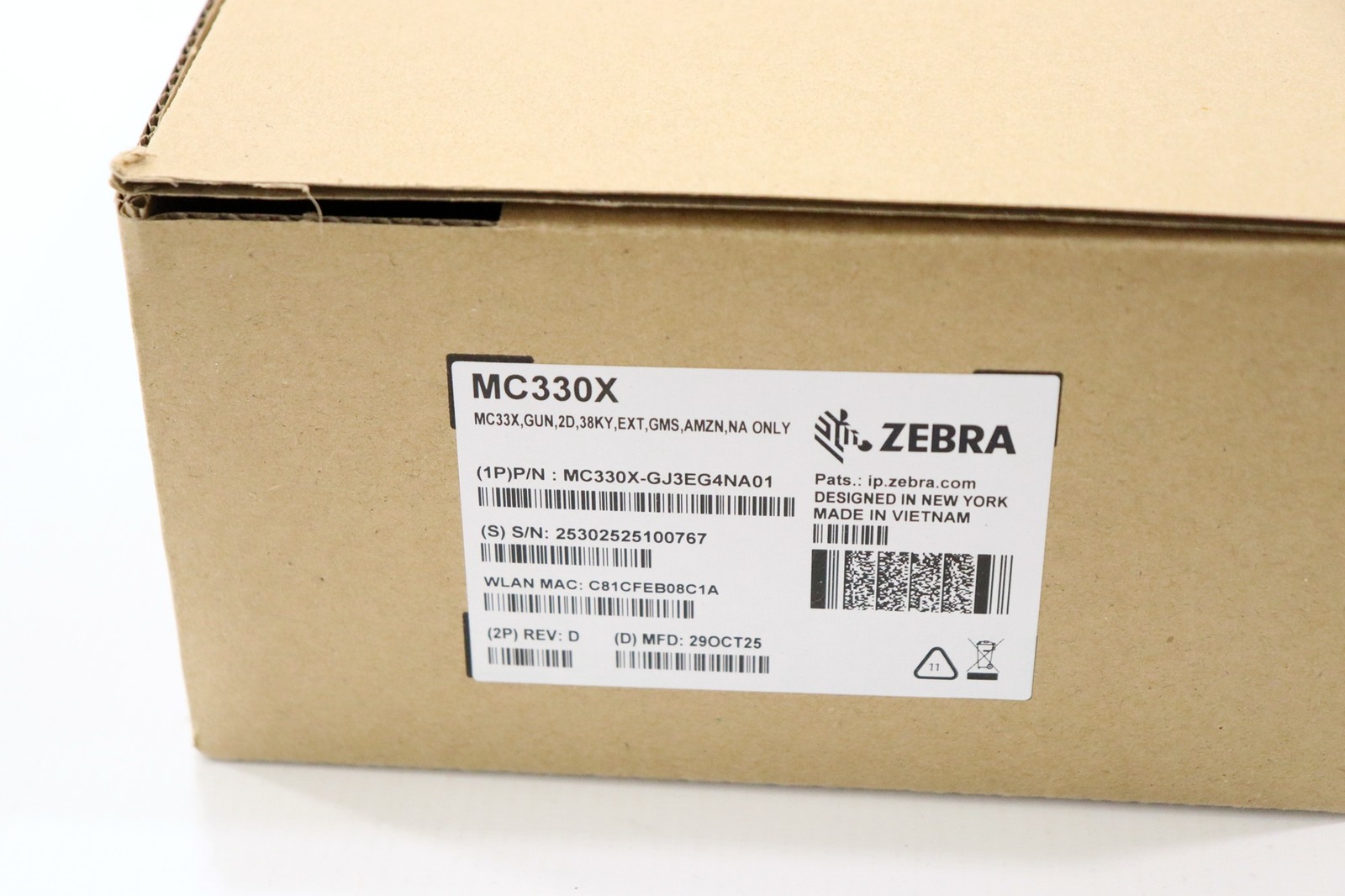 Zebra MC330X-GJ3EG4NA01 MC33AX Android 11 Barcode Scanner