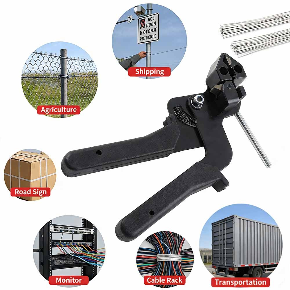 Metal Zip Tie Tool Kit Zip Tie Gun Scissors & 200 PCS Stainless Steel Cable Ties