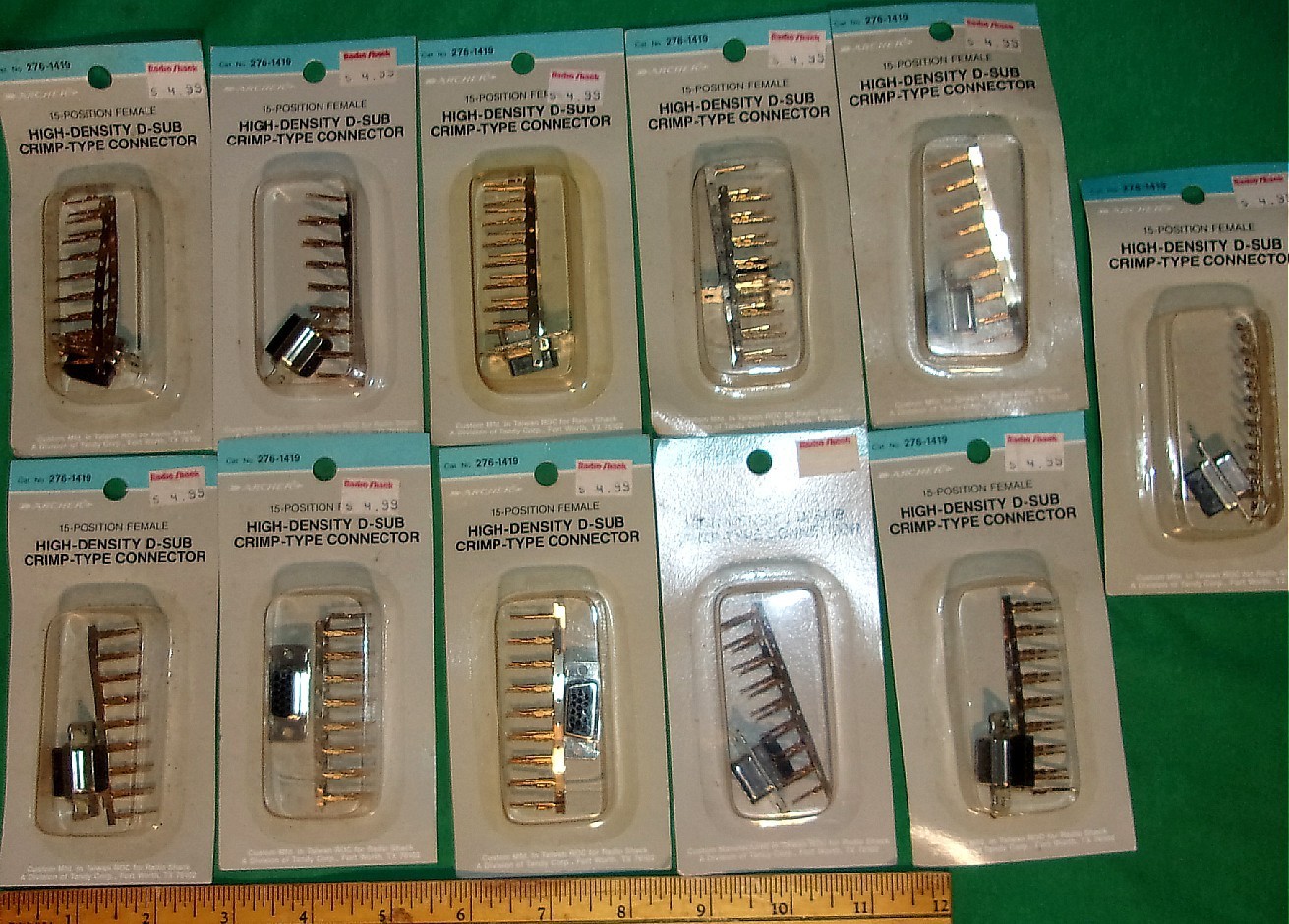 (11) Hi Density D-Sub Crimp Connecotor (15-Position Female) Realistic 276-1419