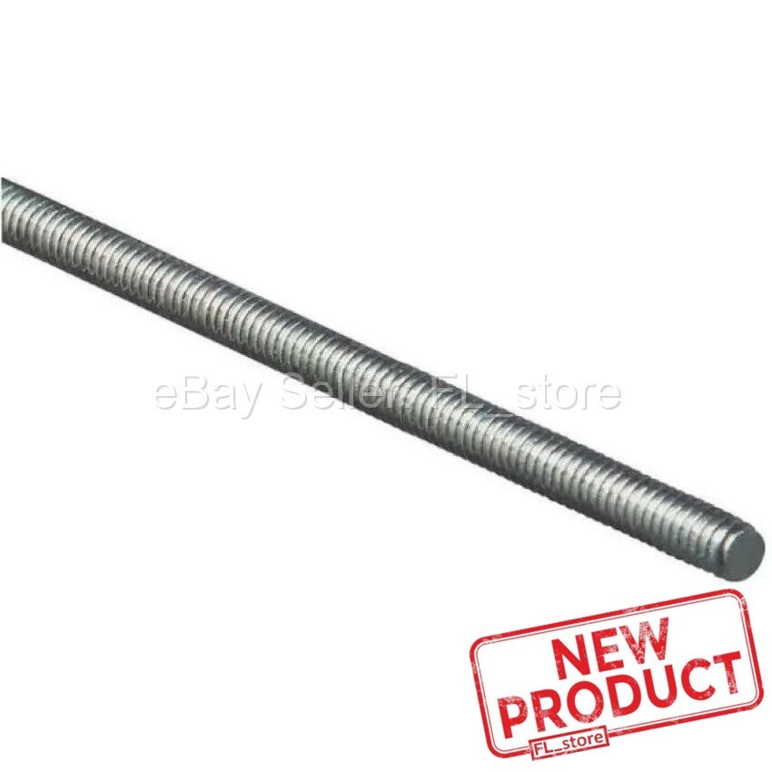 Threaded Rod 7/8-9″ x 36 In All Thread Rod Zinc Plated Steel 3 Feet Long NEW