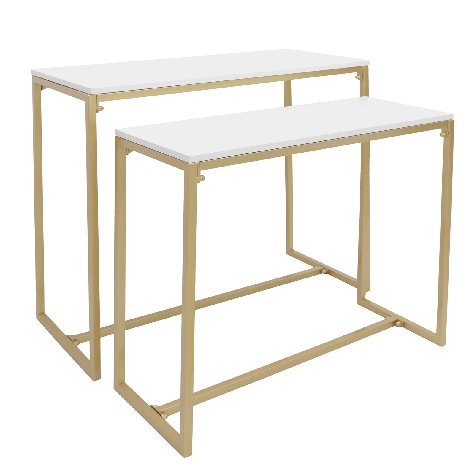 Metal Shoe Handbag Display Stand Nesting Tables 2 Piece Set Display Riser Shelf