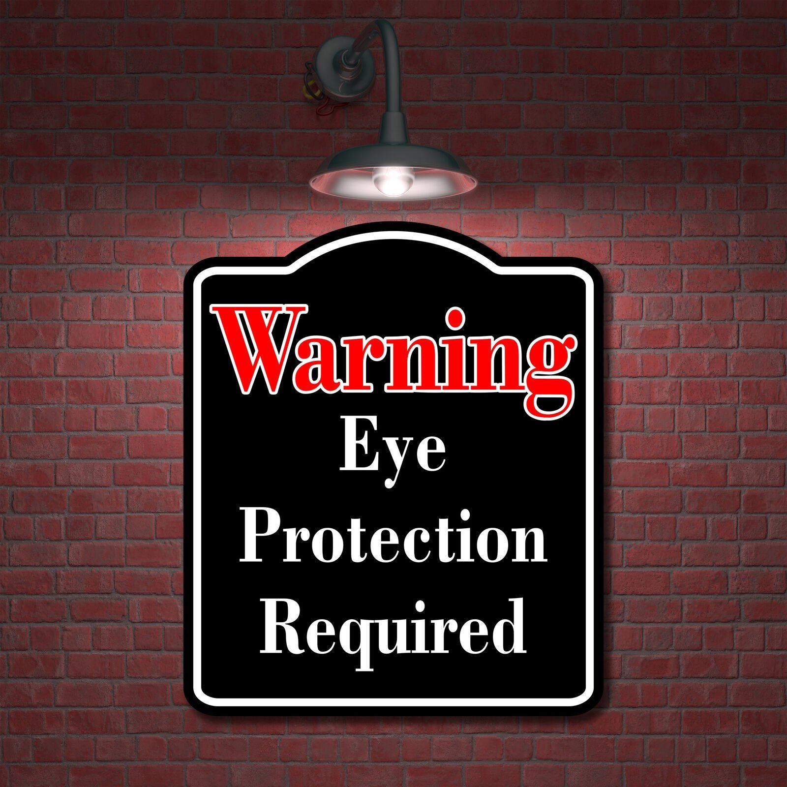 Warning Eye Protection Required Paintball BLACK Aluminum Composite Sign