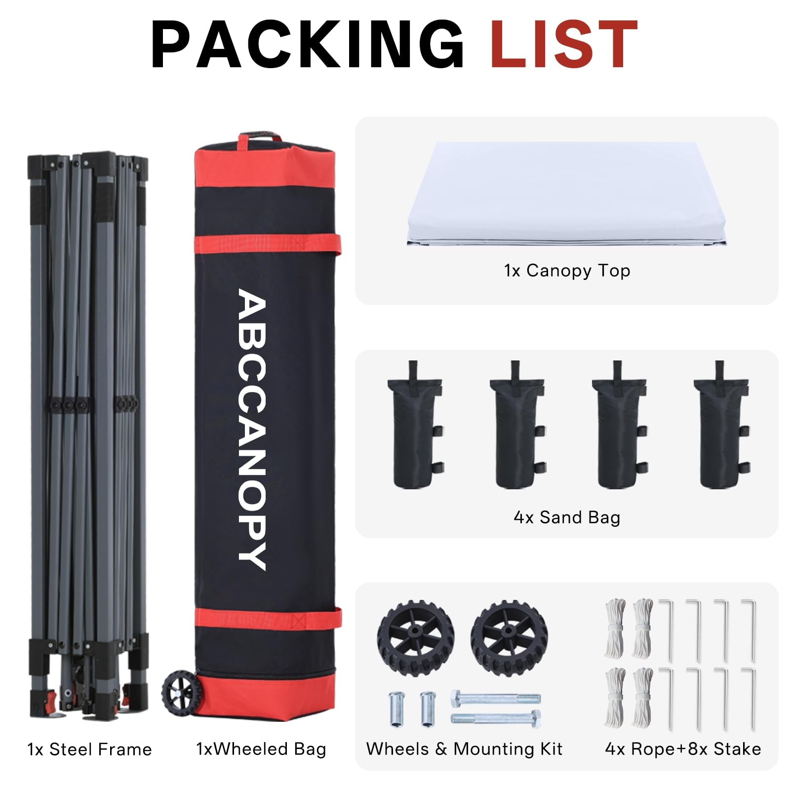 Abccanopy 10X10 Pop Up Canopy Tent Easy Setup Instant Shelter Wheeled Bag Heavy