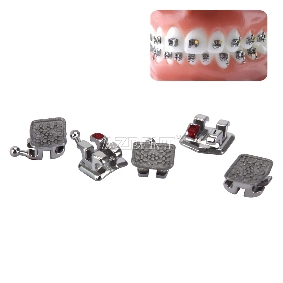 AZDENT Dental Orthodontic Brackets Mini Roth.022 3 4 5 Hk Mim Whole Casting
