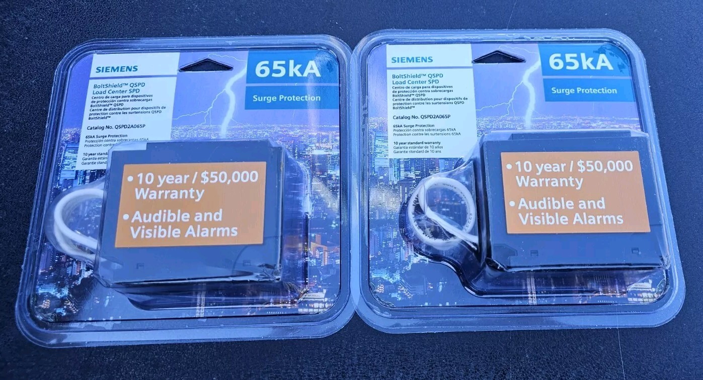 LOT OF 2 Siemens QSPD2A065P BoltShield 2-Pole 120/240V Surge Protection Device