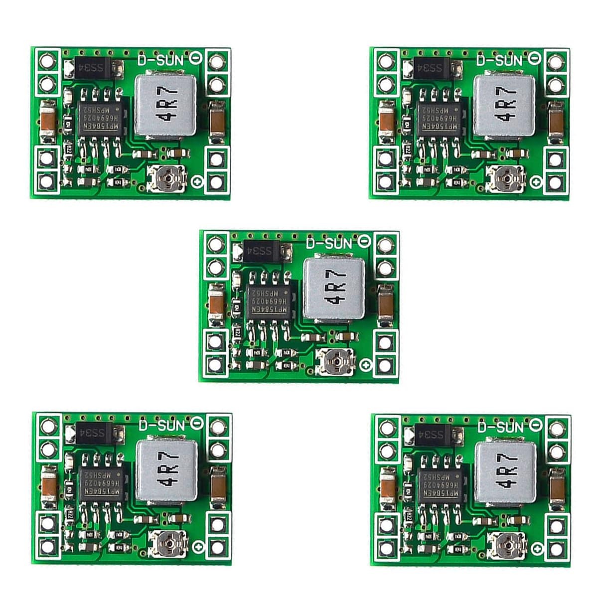 5 Pieces 1.5A Adjustable 5V Power Converter, Mini Voltage Buck Regulator DC 1…
