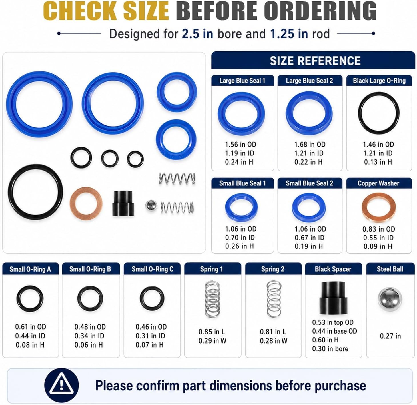 Seal Kit for Pallet Jack Mule Wesco 5000 272748 WIC 5000X Wesley WE 270158