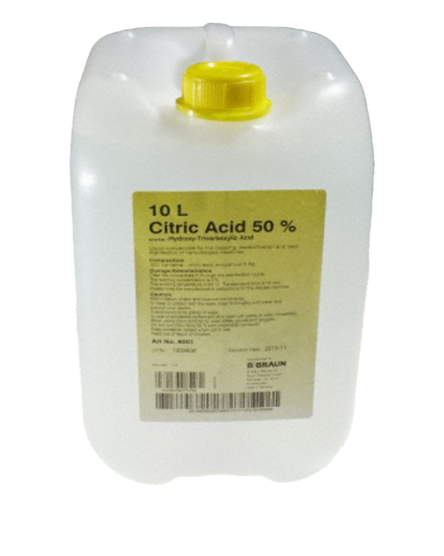 New – Braun Citric Acid 50% – 10 Liters – 08021-0002-86