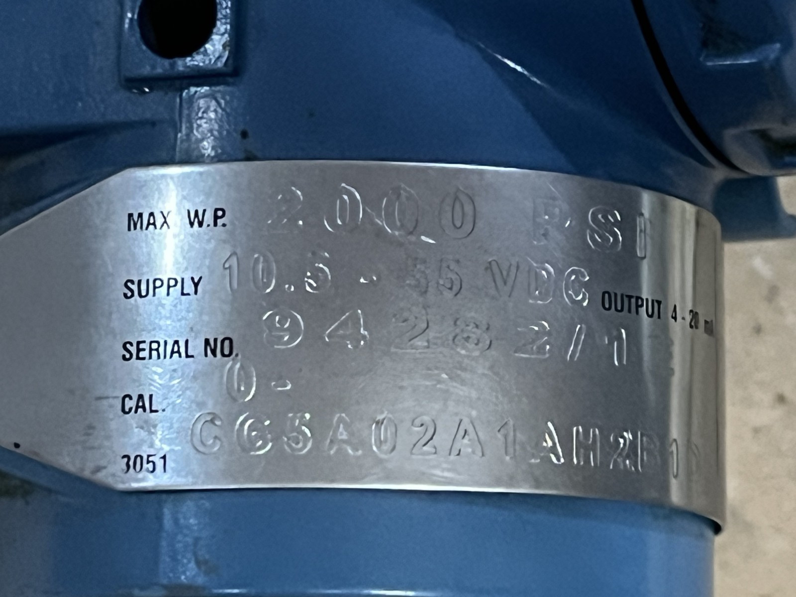 ROSEMOUNT 3051-CG5A02A1AH2B1DF PRESSURE TRANSMITTER 2000 psi