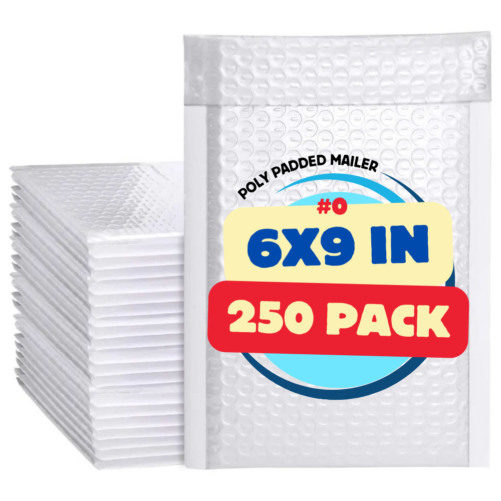 (500 Pcs) 6×9 Bubble Mailer Padded Poly Mailer Shipping Envelope Water Proof S