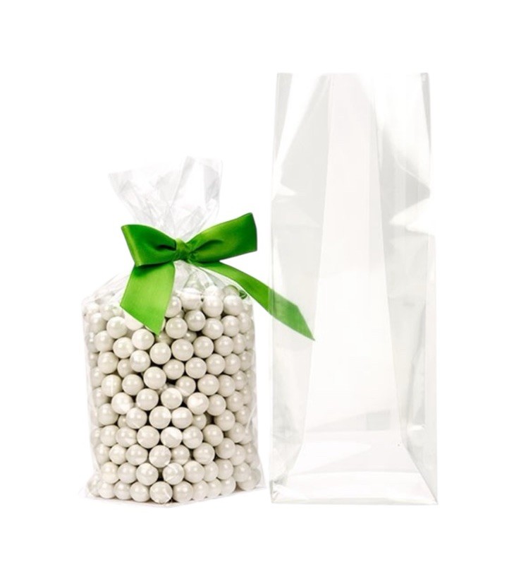 High Clarity Flat Bottom Gusset Bags w/Paper Insert 3″ x 2″ x 8” Set Of 100