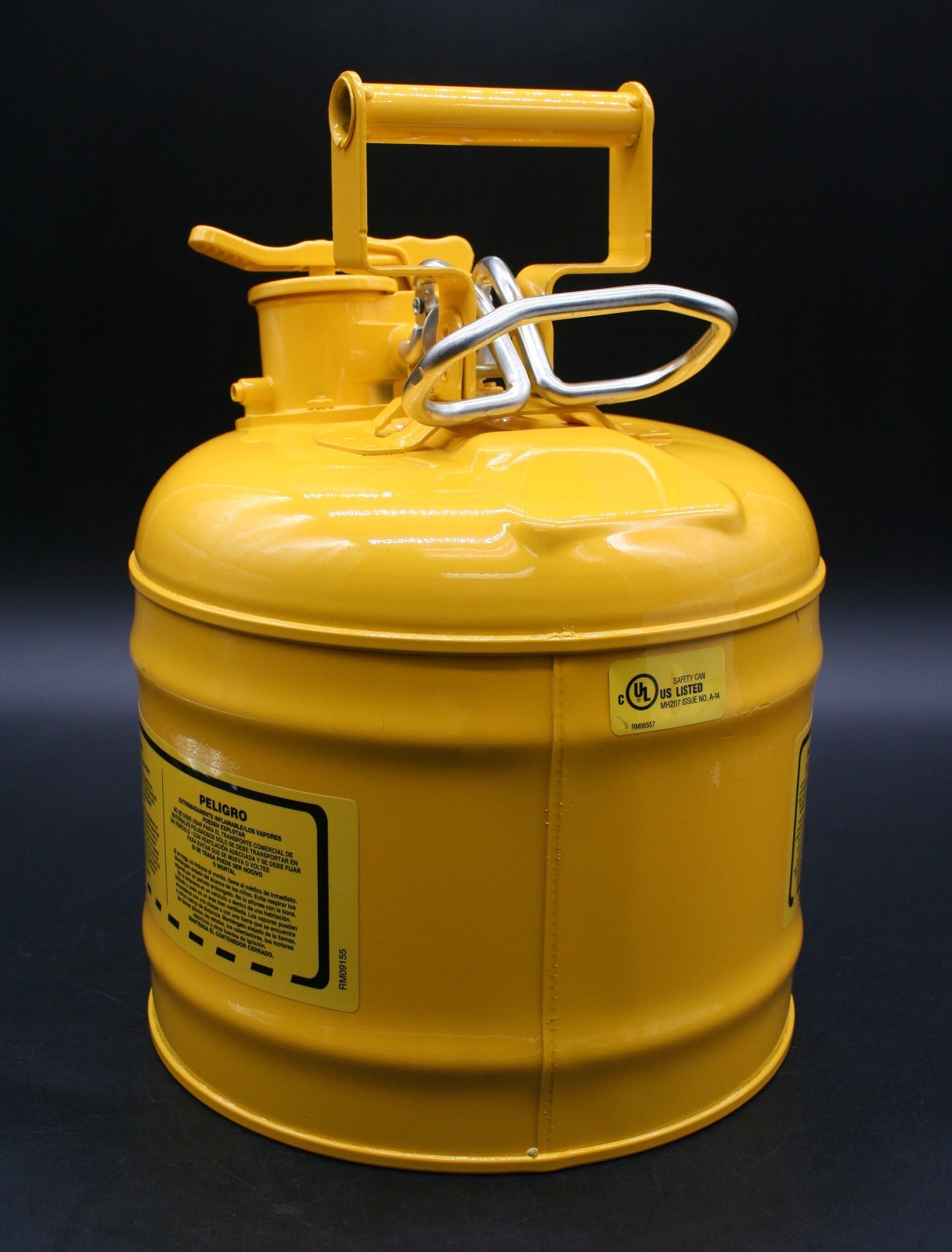 One (1) JUSTRITE 7220220 (ULINE H-1849Y) Safety Can, 2-Gallon, Yellow, Diesel